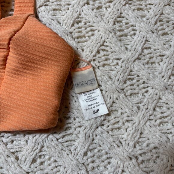 L*Space Jess Bikini Top Textured Orange Swimwear‎ – Women’s S/P NWOT - Picture 3 of 6